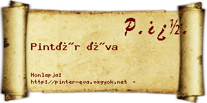 Pintér Éva névjegykártya